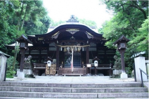 岡崎神社の本殿を取り囲む木々がとっても涼しげっ